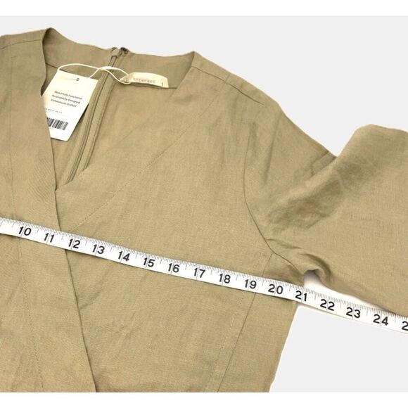 EVERLANE The Wrap Jumpsuit in Linen Trench Coat Khaki Size 6 / NWT - Picture 9 of 13